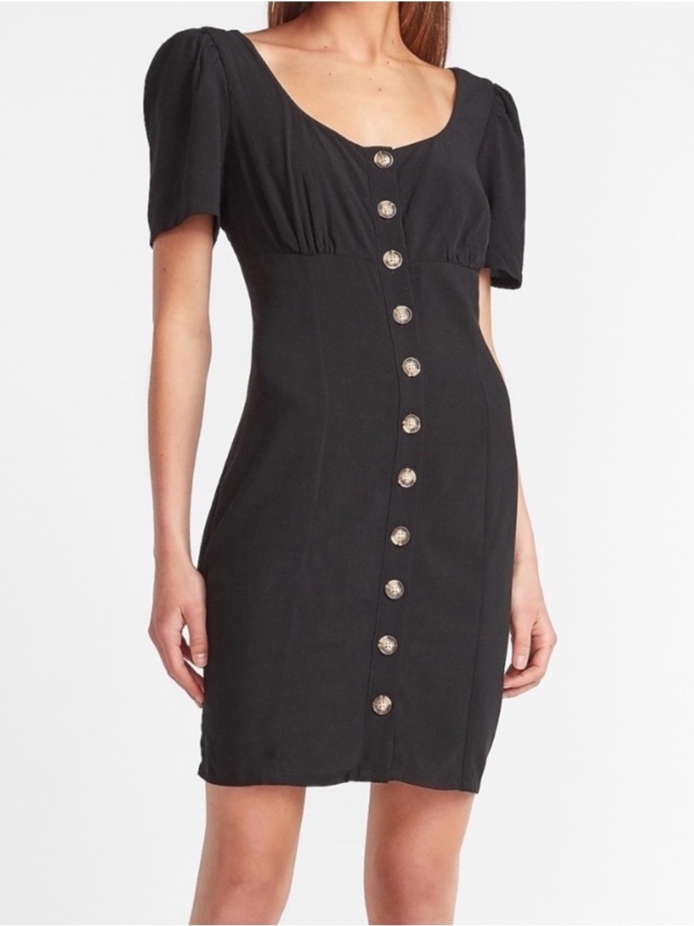 Express Women’s Button Front Scoop Neck Mini Dress | M - NWT